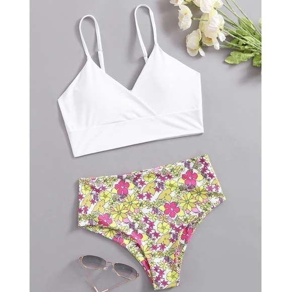 NEW Floral Wrap Bikini Swimsuit -  S - Picture 1 of 11